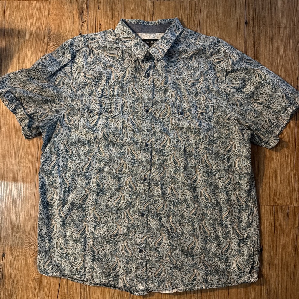 cody james pearl snap shirt Size XXL Paisley Short Sleeve Cowboy Western